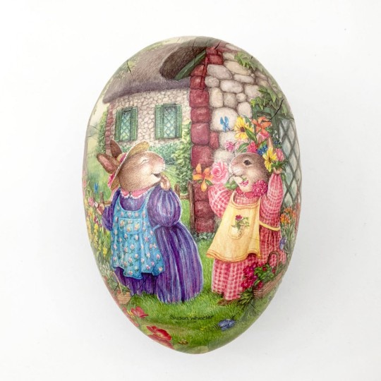 6" Holly Pond Hill Bunny Garden Easter Egg Container ~ Germany